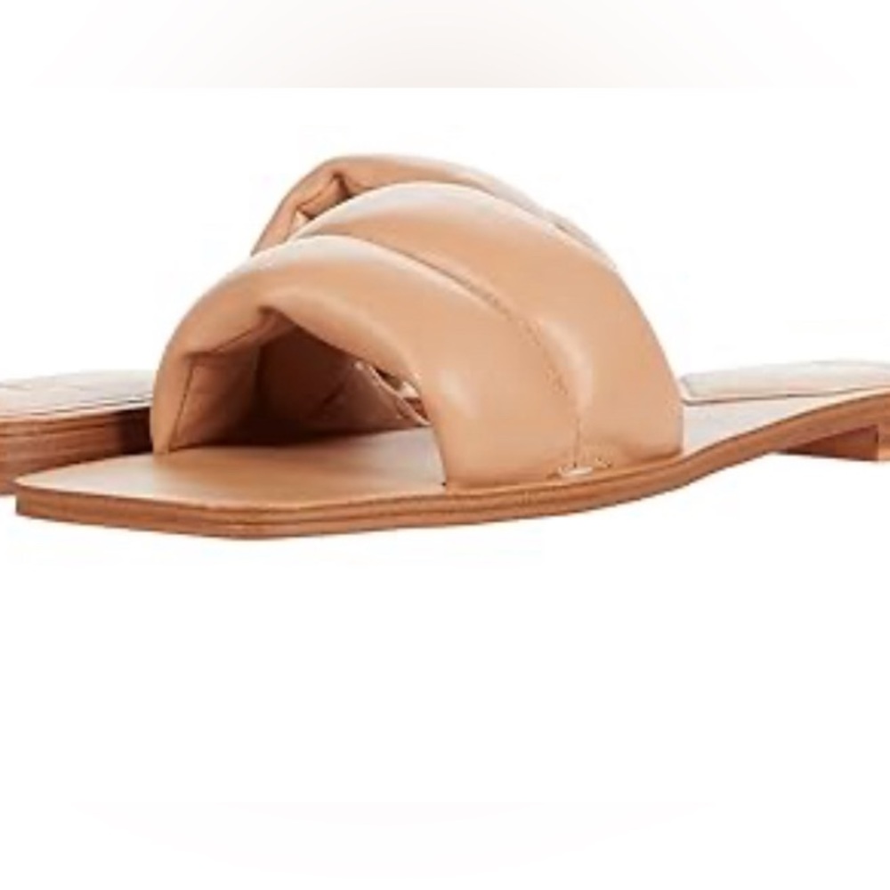 Marc Fisher Tan Padded Strap Slide Sandals